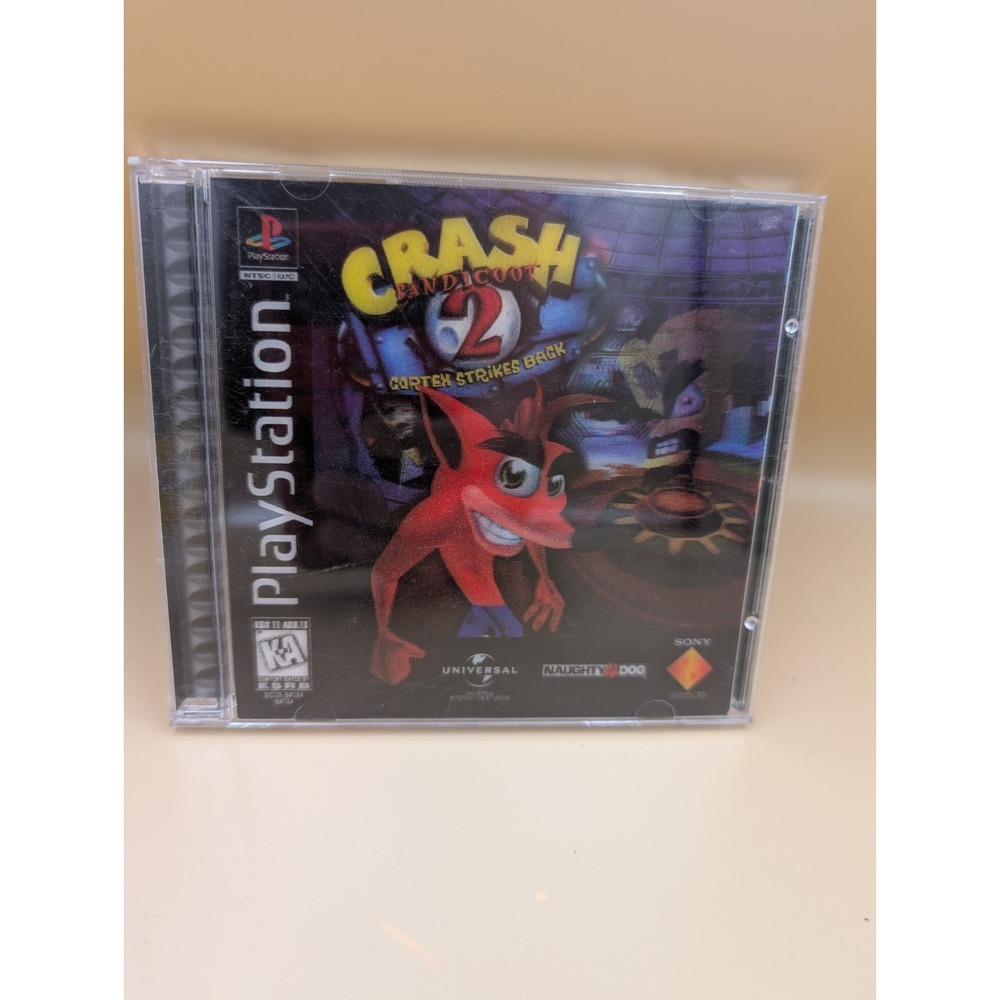 ps1 crash bandicoot 2 Cortex Strikes Back Black Label Halo Cover Tested Ntsc U/C